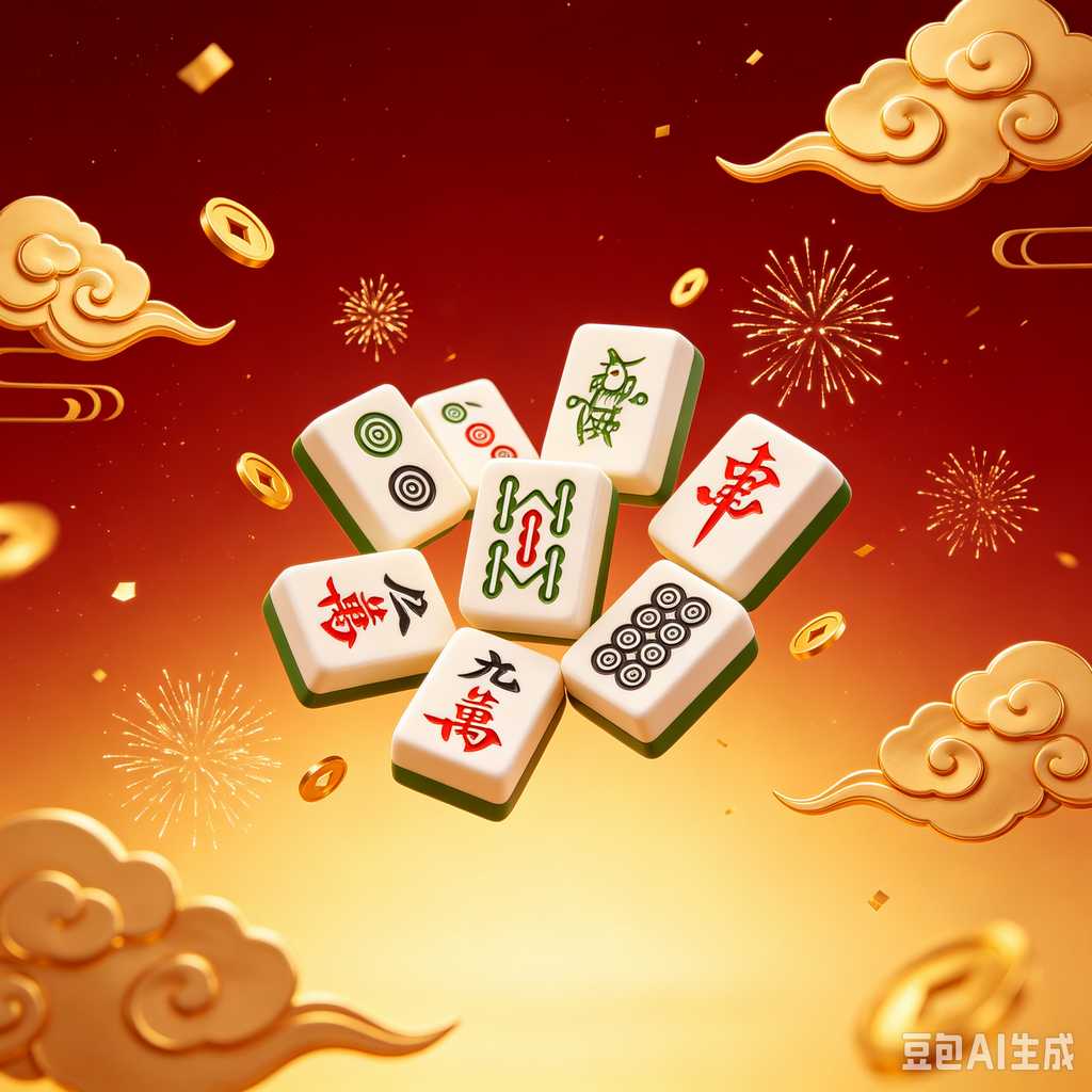 vintage text mahjong set